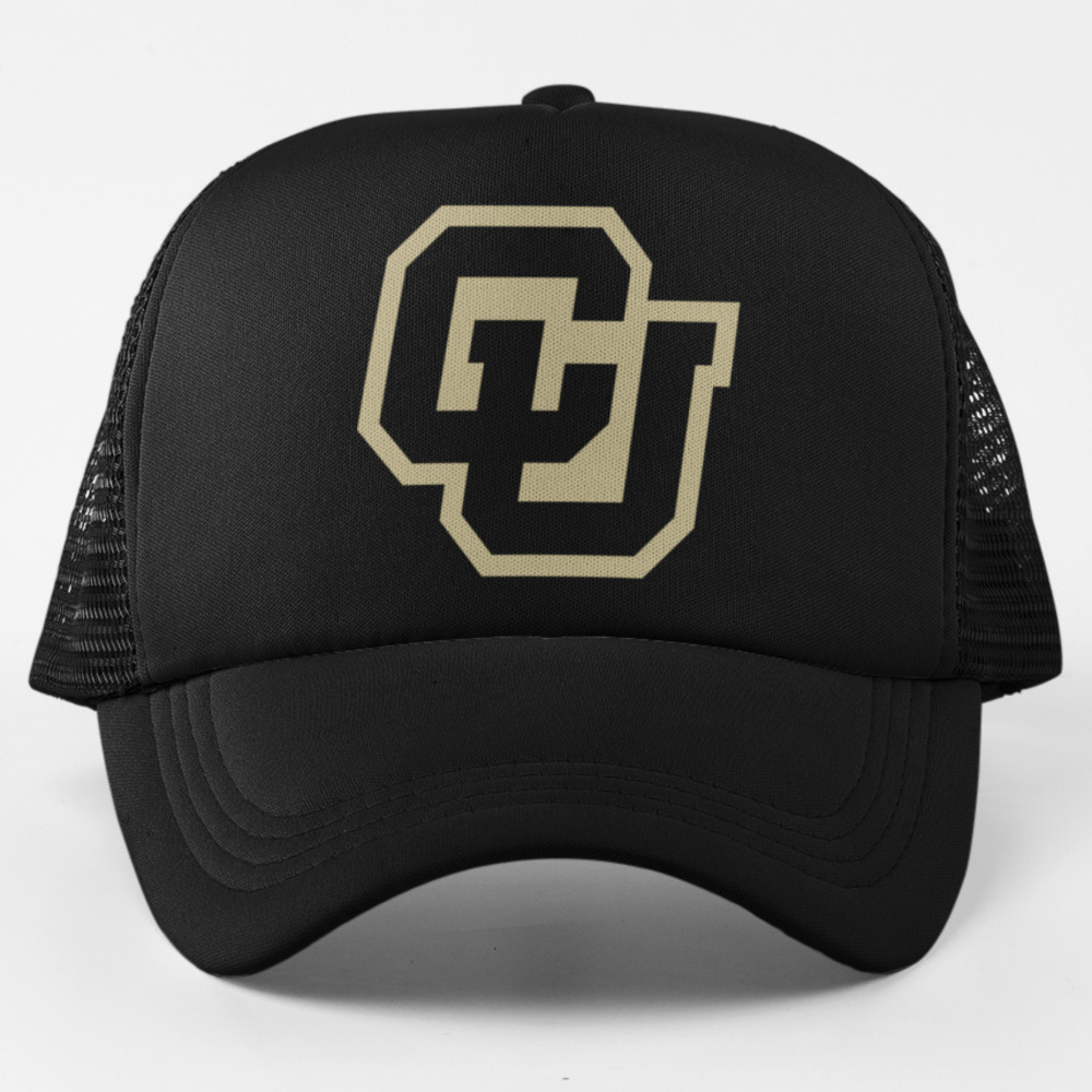 NEW Colorado Buffaloes Monogram CU Foam Trucker Snapback Hat BLACK